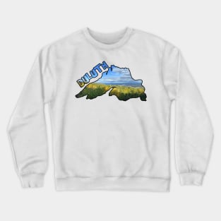 Lake Superior Outline (Duluth's Aerial Lift Bridge) Crewneck Sweatshirt